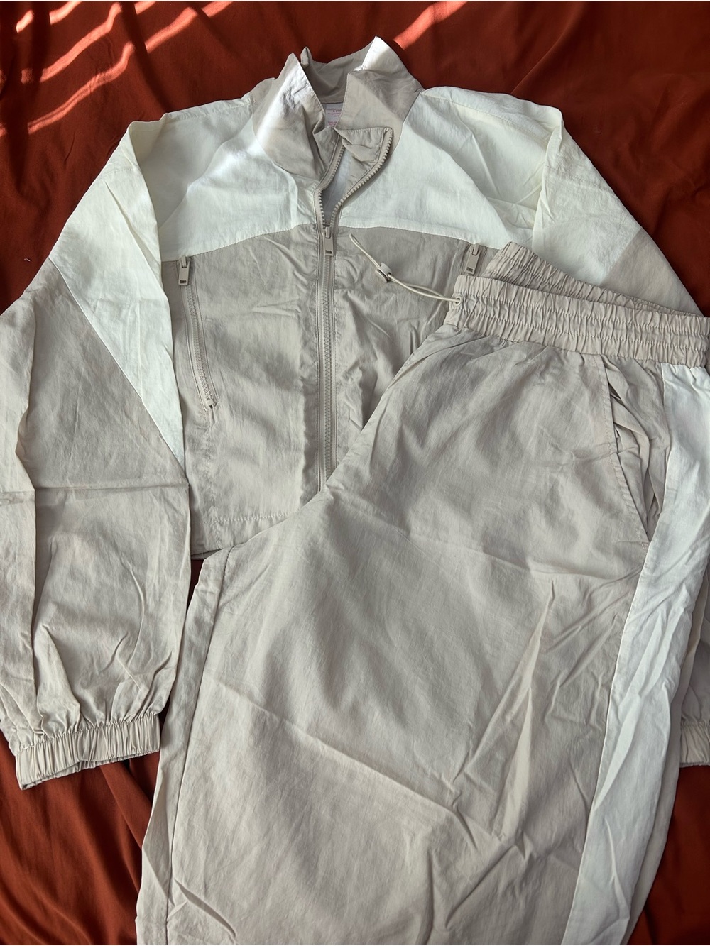 No Boundaries Light Gray & White Men's Windbreaker Jacket